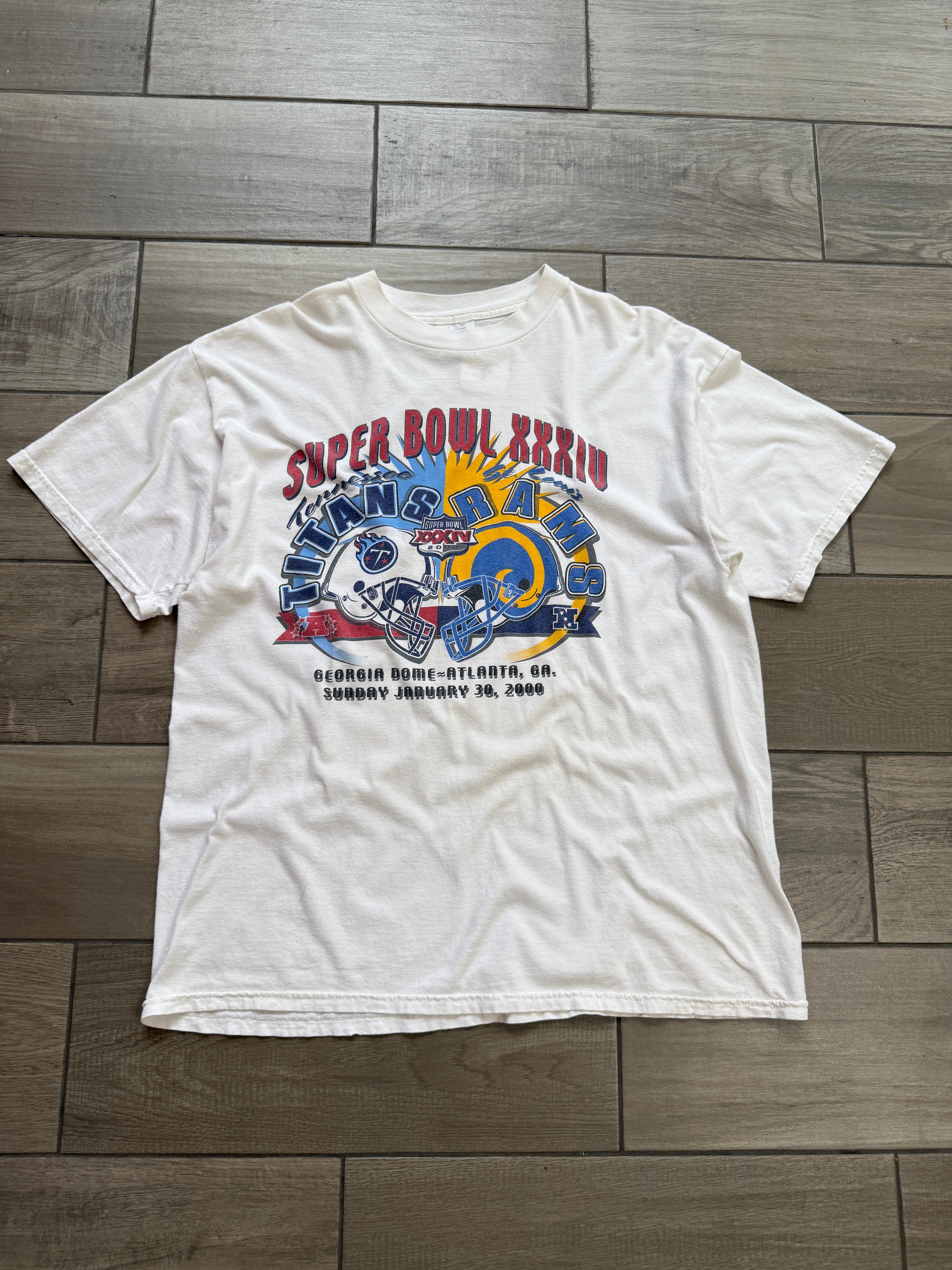 2000 Tennessee Titans VS St. Louis Rams Super Bowl T-Shirt